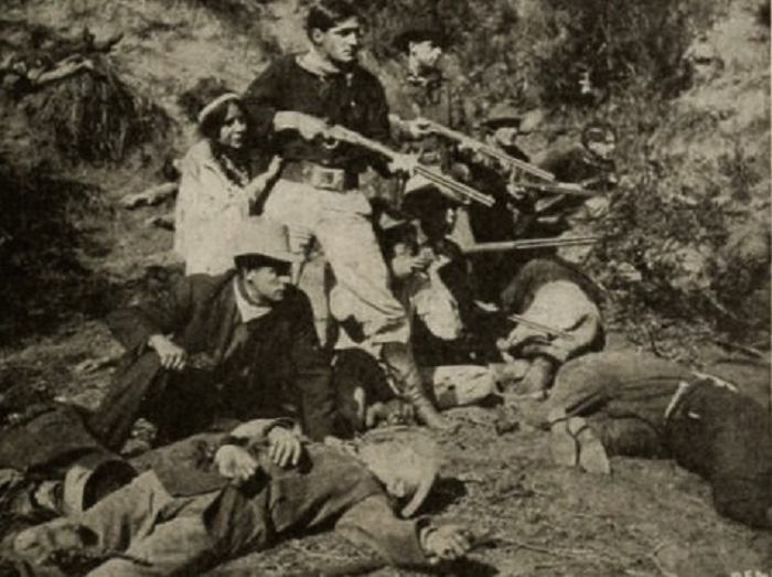 In the Days of the Thundering Herd scene