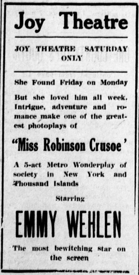 Miss Robinson Crusoe scene