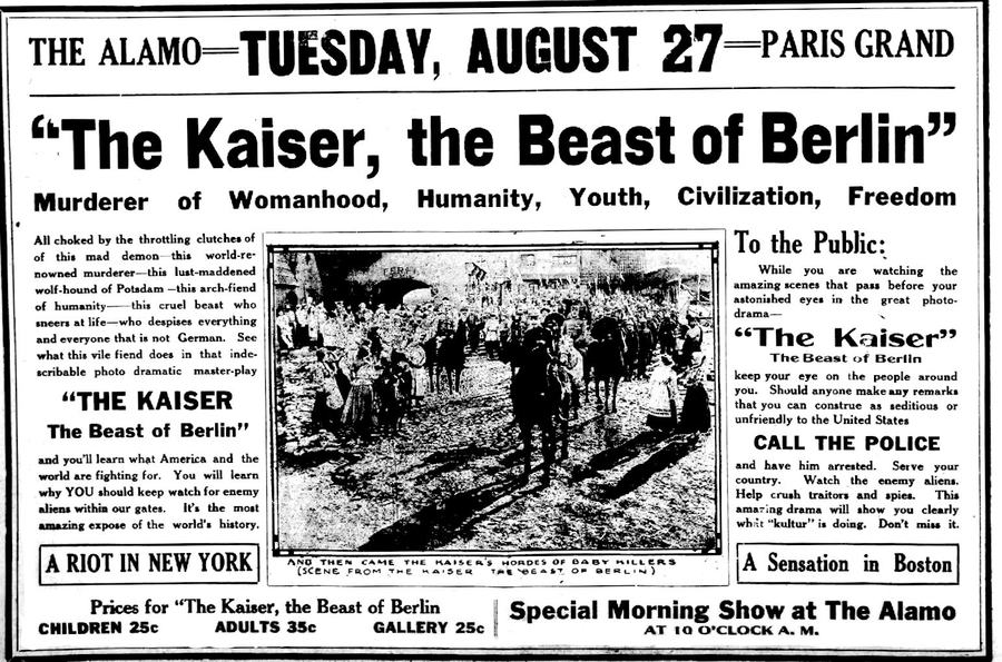 The Kaiser, the Beast of Berlin scene