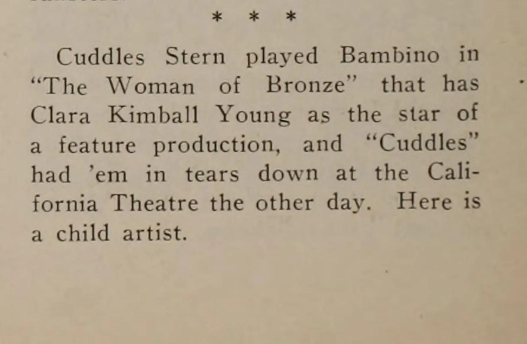 The Woman of Bronze scene
