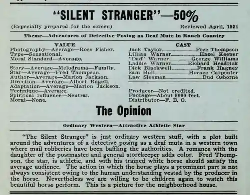 The Silent Stranger photo