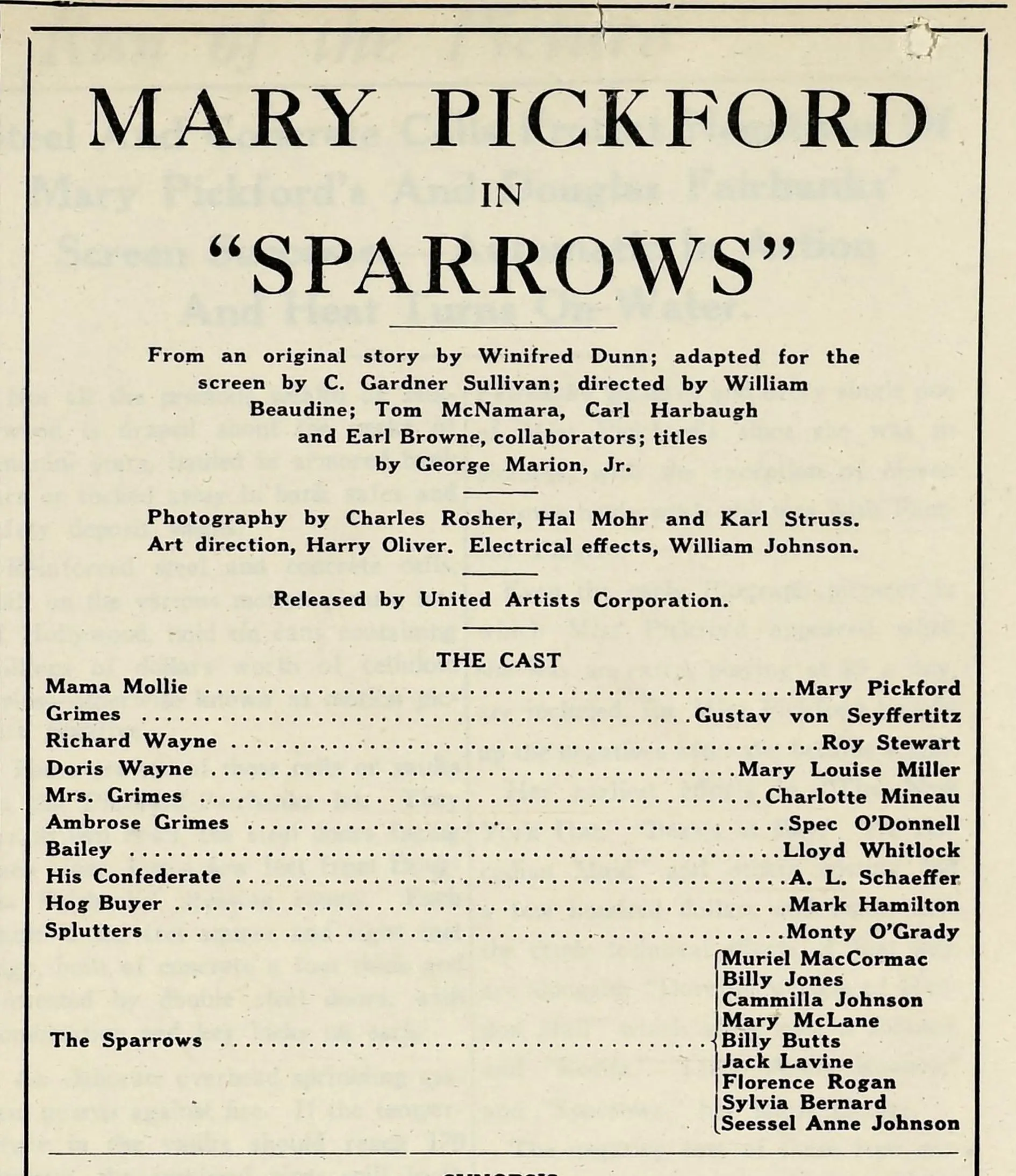 Sparrows scene