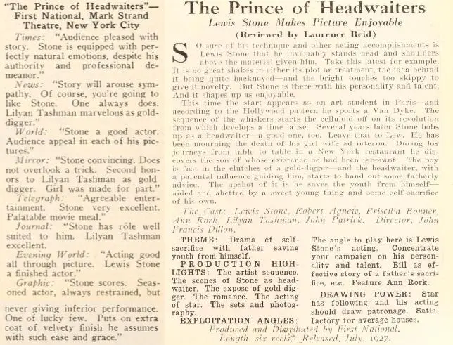 The Prince of Headwaiters scene