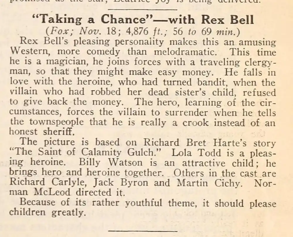 Taking a Chance