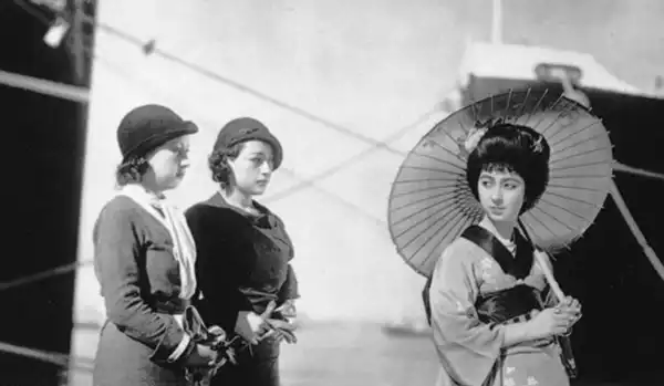 Japanese Girls at the Harbor photo