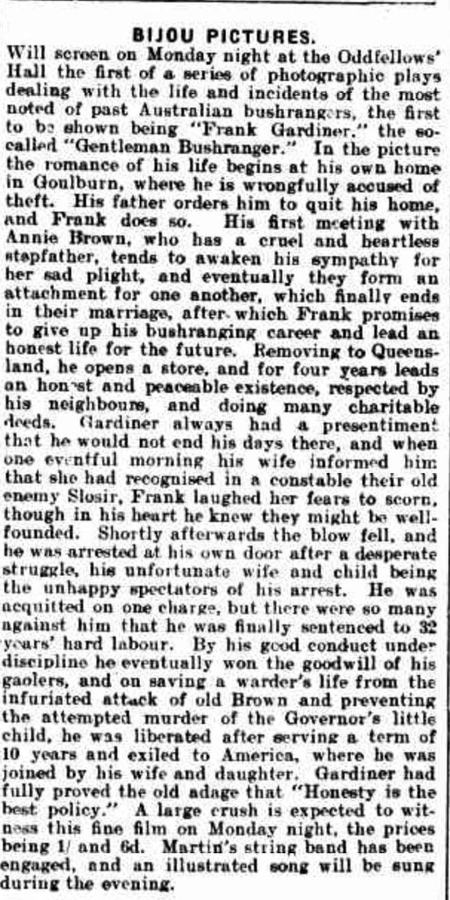 Frank Gardiner, the King of the Road scene