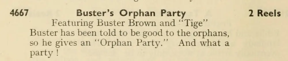 Buster's Orphan Party scene