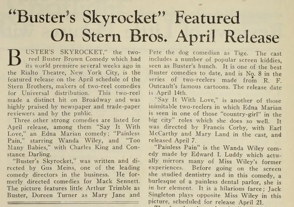 Buster's Skyrocket scene