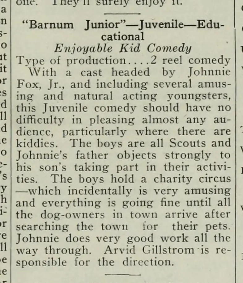 Barnum Junior scene
