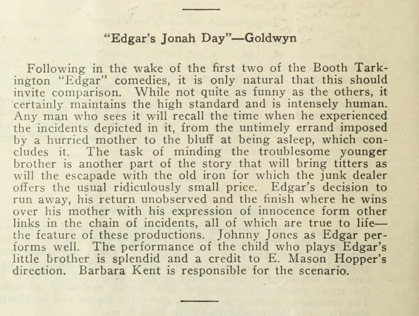Edgar's Jonah Day scene