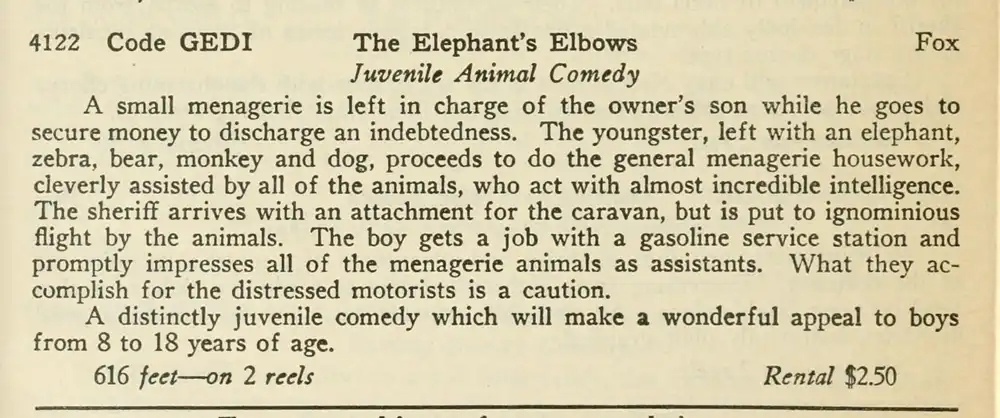 The Elephant's Elbows scene