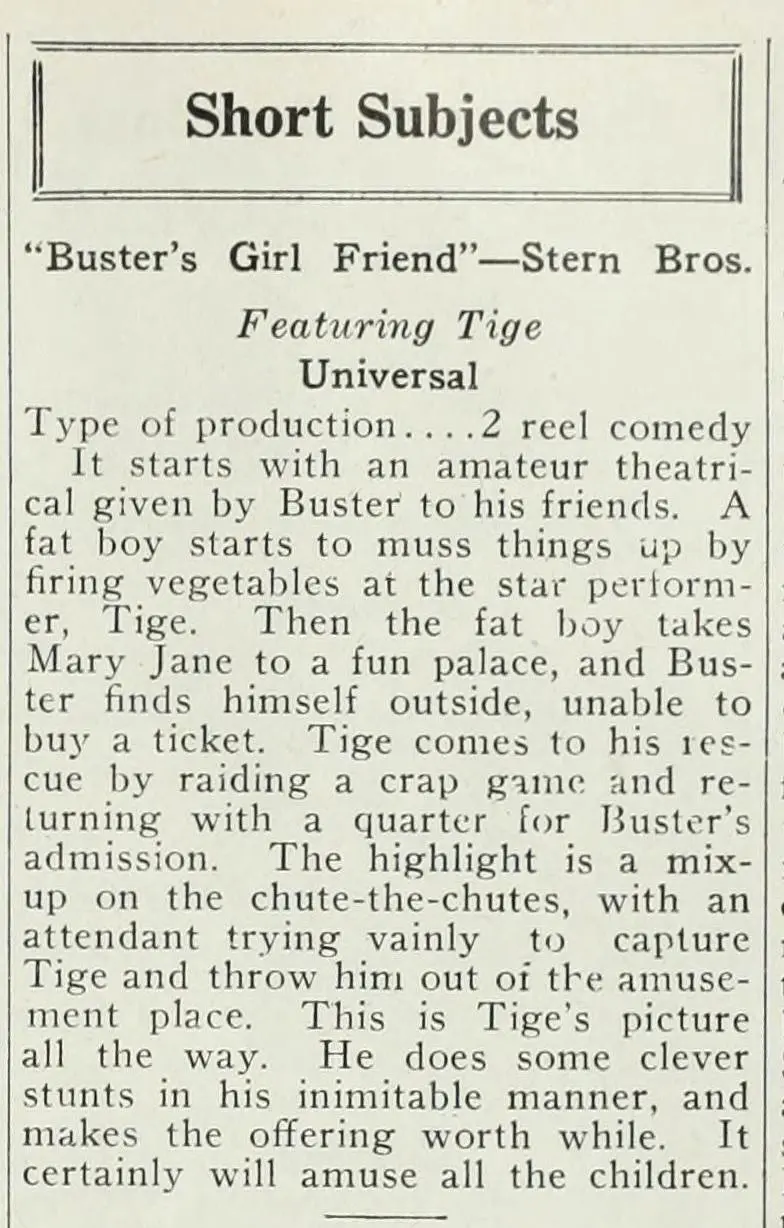 Buster's Girl Friend scene