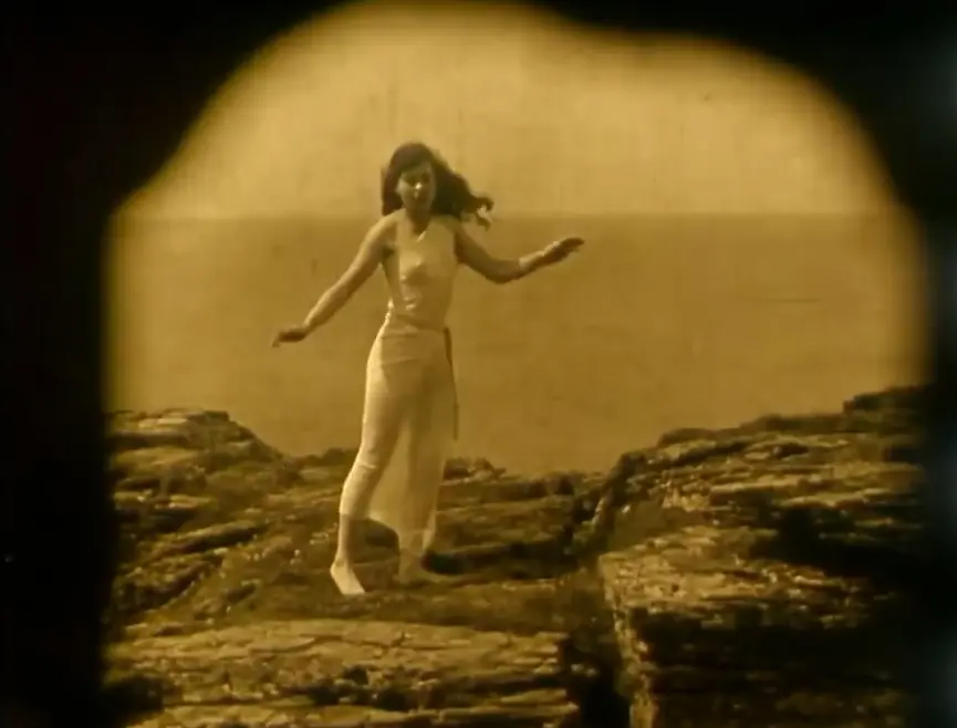 Nude Woman by Waterfall scene