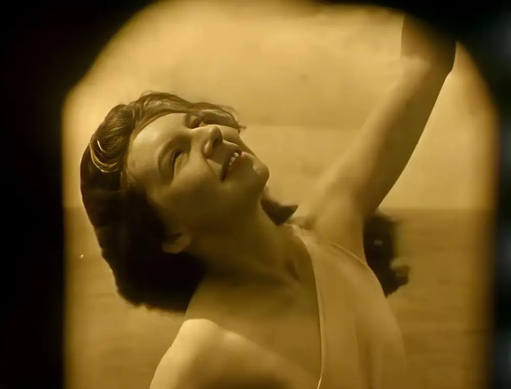 Nude Woman by Waterfall scene