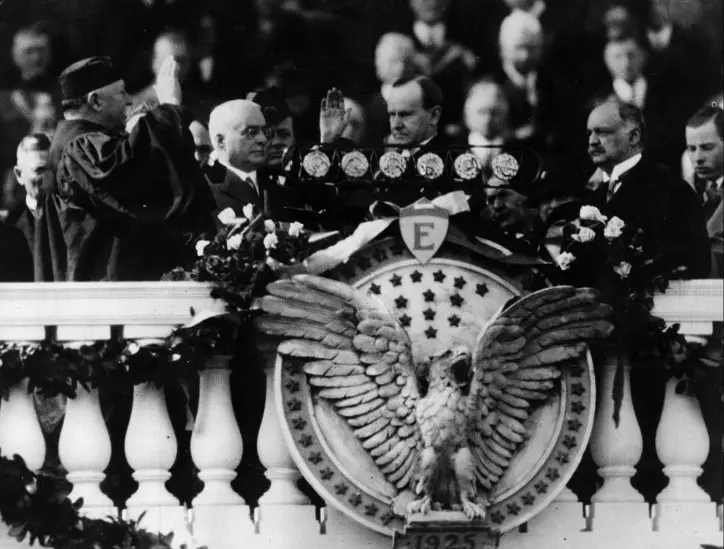 President Coolidge's Inauguration scene