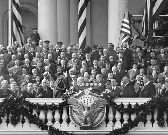 President Coolidge's Inauguration scene