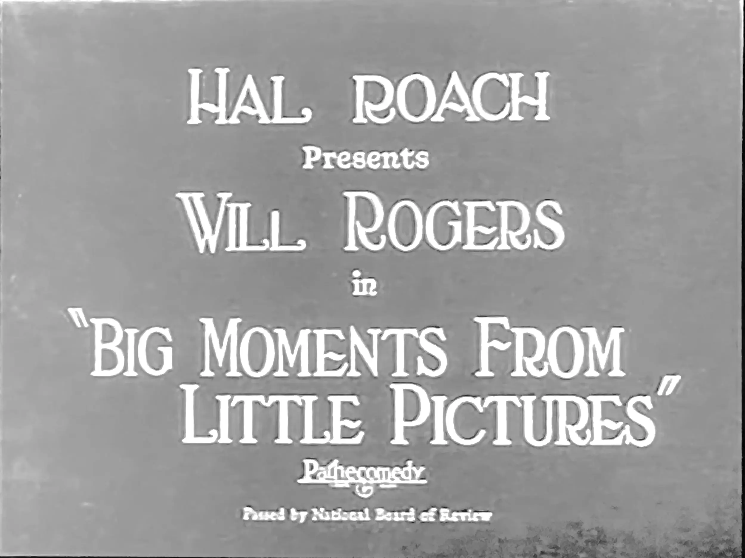 Big Moments from Little Pictures